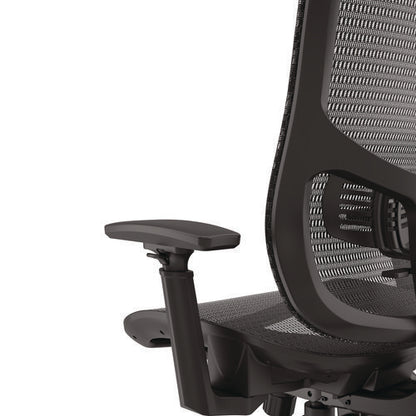 Alera Hollins Ergonomic Mesh Swivel Task Chair, Supports Up To 275lb, 18.57 To 22.54 Seat Height, Black Seat/back, Black Base