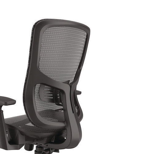 Alera Hollins Ergonomic Mesh Swivel Task Chair, Supports Up To 275lb, 18.57 To 22.54 Seat Height, Black Seat/back, Black Base