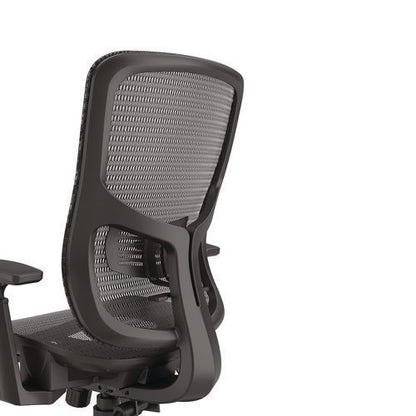 Alera Hollins Ergonomic Mesh Swivel Task Chair, Supports Up To 275lb, 18.57 To 22.54 Seat Height, Black Seat/back, Black Base