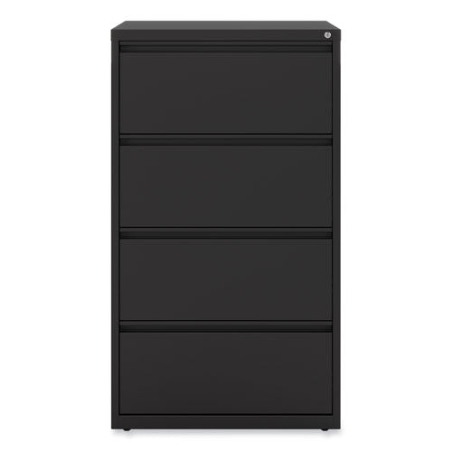 Lateral File, 4 Legal/letter-size File Drawers, Black, 30" X 18.63" X 52.5"