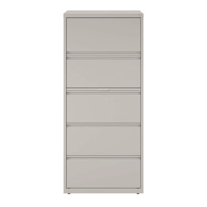 Lateral File, 5 Legal/letter-size File Drawers, Light Gray, 30" X 18.62" X 67.62"