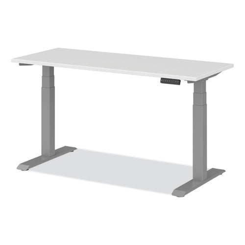 Alera Adaptivergo Sit-stand Three-stage Electric Height-adjustable Table With Memory Controls, 60" X 24" X 30" To 49", White