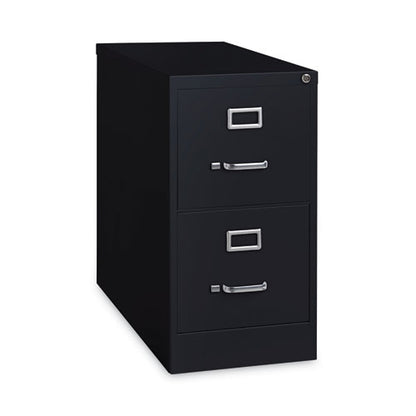 Two-drawer Economy Vertical File, Letter-size File Drawers, 15" X 26.5" X 28.37", Black