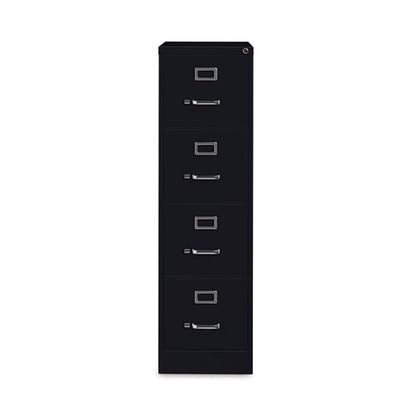 Four-drawer Economy Vertical File, Letter-size File Drawers, 15" X 26.5" X 52", Black