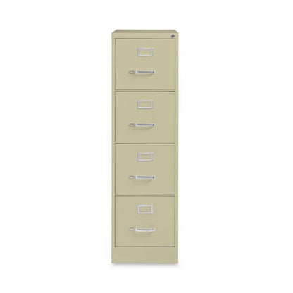Four-drawer Economy Vertical File, Letter-size File Drawers, 15" X 26.5" X 52", Putty