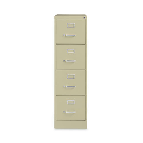 Four-drawer Economy Vertical File, Letter-size File Drawers, 15" X 26.5" X 52", Putty