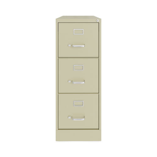 Three-drawer Economy Vertical File, Letter-size File Drawers, 15" X 22" X 40.19", Putty