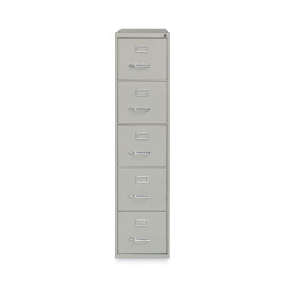 Five-drawer Economy Vertical File, Letter-size File Drawers, 15" X 26.5" X 61.37", Light Gray