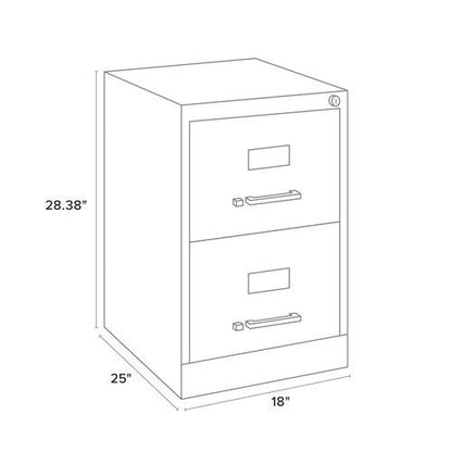 Two-drawer Economy Vertical File, 2 Legal-size File Drawers, Light Gray, 15" X 25" X 28.38"