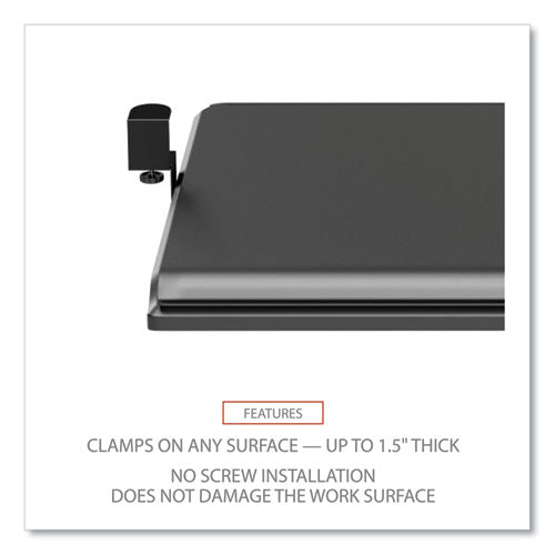 Alera Adaptivergo Clamp-on Keyboard Tray, 30.7" X 13", Black
