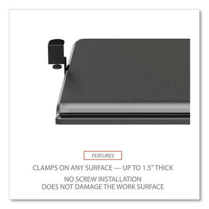 Alera Adaptivergo Clamp-on Keyboard Tray, 30.7" X 13", Black