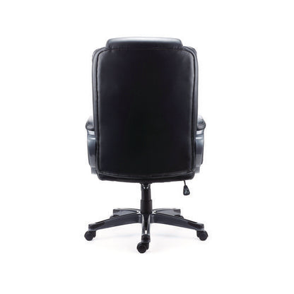 Alera Kirkdale Bonded Leather Manager Chair, Supports Up To 275 Lb, 16.18 To 22.76 Seat Height, Black Seat/back, Black Base