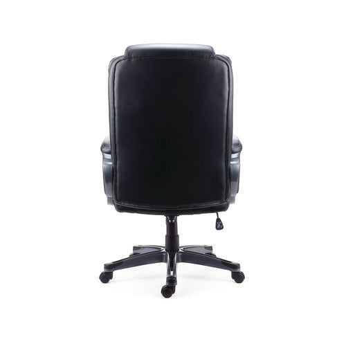 Alera Kirkdale Bonded Leather Manager Chair, Supports Up To 275 Lb, 16.18 To 22.76 Seat Height, Black Seat/back, Black Base