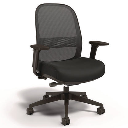 Alera Kempton Ergonomic Fabric Mesh Swivel Task Chair, Supports Up To 275lb, 18.31 To 22.17 Seat Height, Black Seat/back/base