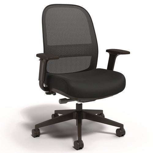 Alera Kempton Ergonomic Fabric Mesh Swivel Task Chair, Supports Up To 275lb, 18.31 To 22.17 Seat Height, Black Seat/back/base
