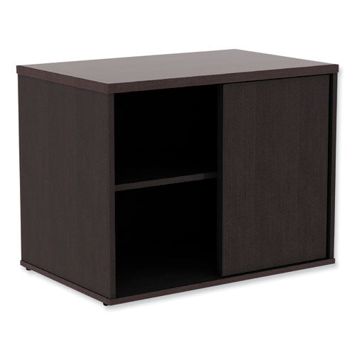 Alera Open Office Desk Series Low Storage Cabinet Credenza, Woodgrain Laminate, 29.5w X 19.13d X 22.78h, Espresso