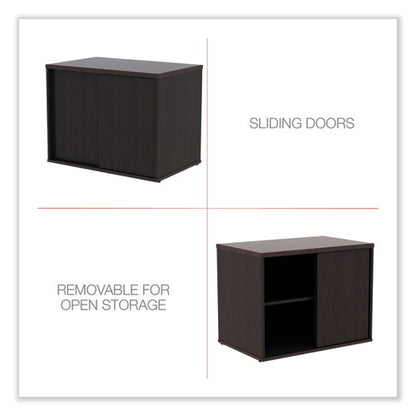 Alera Open Office Desk Series Low Storage Cabinet Credenza, Woodgrain Laminate, 29.5w X 19.13d X 22.78h, Espresso