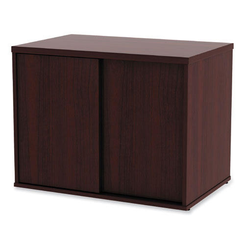 Alera Open Office Desk Series Low Storage Cabinet Credenza, Woodgrain Laminate, 29.5w X 19.13d X 22.78h, Mahogany