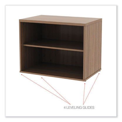 Alera Open Office Desk Series Low Storage Cabinet Credenza, Woodgrain Laminate, 29.5w X 19.13d X 22.78h, Modern Walnut