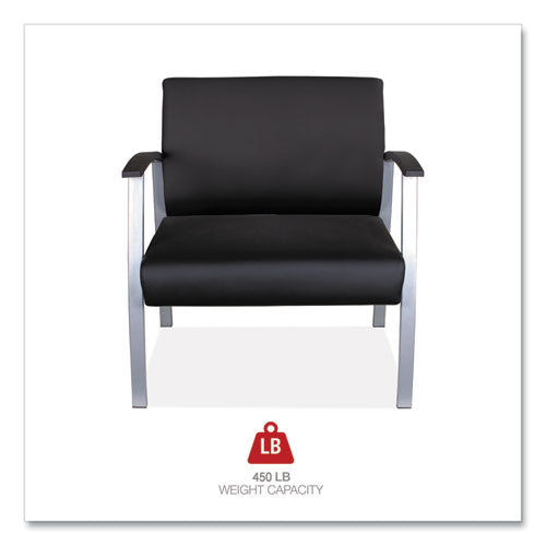 Alera Metalounge Series Bariatric Guest Chair, 30.51" X 26.96" X 33.46", Black Seat, Black Back, Silver Base