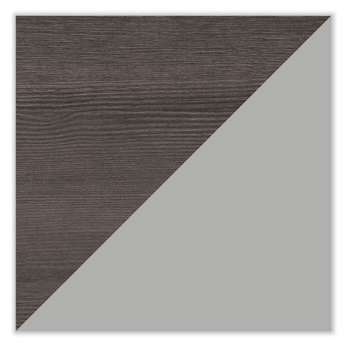 Alera Modern Teacher Series Pedestal Desk, Left-side Pedestal: Box/box/file, 60" X 24" X 28.75", Charcoal Woodgrain/gray