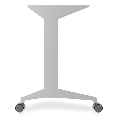 Alera Modern Teacher Series Pedestal Desk, Left-side Pedestal: Box/box/file, 60" X 24" X 28.75", Charcoal Woodgrain/gray
