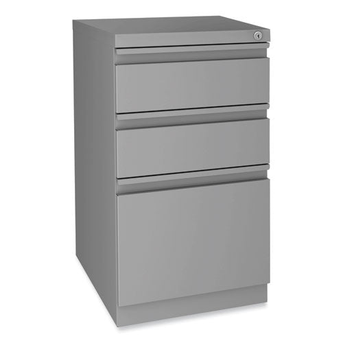 Alera Modern Teacher Series Pedestal Desk, Left-side Pedestal: Box/box/file, 60" X 24" X 28.75", White/silver