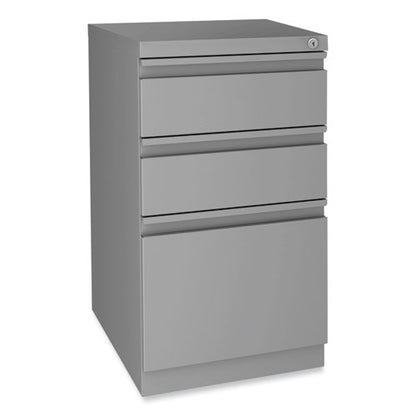 Alera Modern Teacher Series Pedestal Desk, Left-side Pedestal: Box/box/file, 60" X 24" X 28.75", White/silver