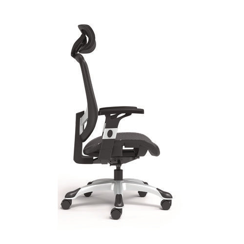 Alera Minerva Ergonomic Mesh Swivel Task Chair, Support Up To 275lb, 17.24 To 20.98 Seat Height, Black Seat/back, Silver Base