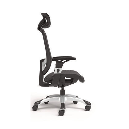 Alera Minerva Ergonomic Mesh Swivel Task Chair, Support Up To 275lb, 17.24 To 20.98 Seat Height, Black Seat/back, Silver Base