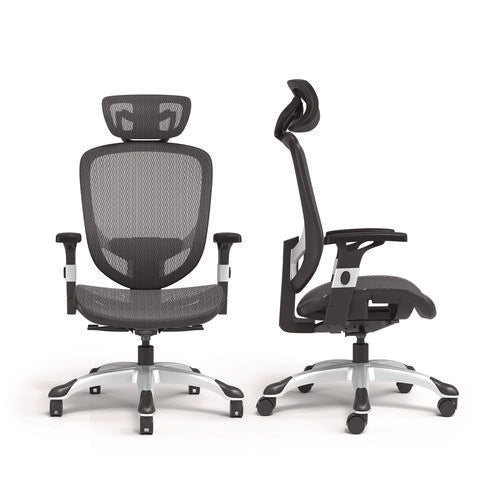 Alera Minerva Ergonomic Mesh Swivel Task Chair, Support Up To 275lb, 17.24 To 20.98 Seat Height, Black Seat/back, Silver Base