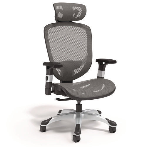 Alera Minerva Ergonomic Mesh Swivel Task Chair, Supports Up To 275lb, 17.24 To 20.98 Seat Height, Gray Seat/back, Silver Base