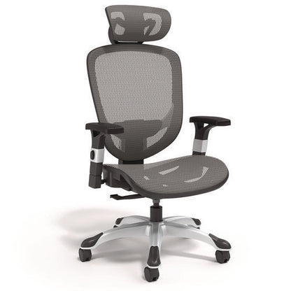 Alera Minerva Ergonomic Mesh Swivel Task Chair, Supports Up To 275lb, 17.24 To 20.98 Seat Height, Gray Seat/back, Silver Base