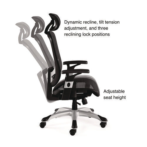 Alera Minerva Ergonomic Mesh Swivel Task Chair, Supports Up To 275lb, 17.24 To 20.98 Seat Height, Gray Seat/back, Silver Base
