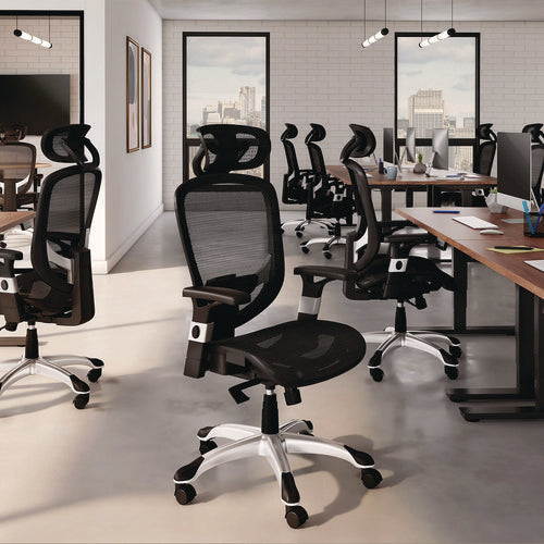 Alera Minerva Ergonomic Mesh Swivel Task Chair, Supports Up To 275lb, 17.24 To 20.98 Seat Height, Gray Seat/back, Silver Base