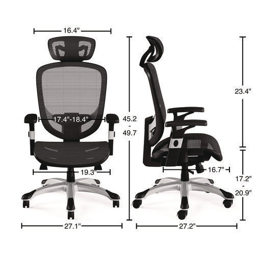 Alera Minerva Ergonomic Mesh Swivel Task Chair, Supports Up To 275lb, 17.24 To 20.98 Seat Height, Gray Seat/back, Silver Base