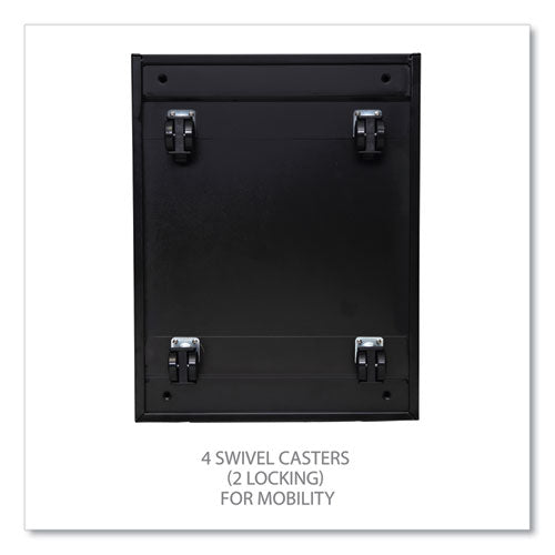 File Pedestal With Full-length Pull, Left Or Right, 2-drawers: Box/file, Legal/letter, Black, 14.96" X 19.29" X 21.65"
