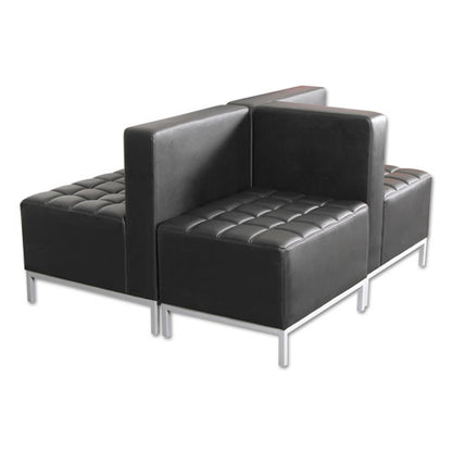 Alera Qub Series Armless L Sectional, Center Seat, 26.38" X 26.38" X 30.5", Black