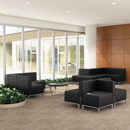 Alera Qub Series Armless L Sectional, Center Seat, 26.38" X 26.38" X 30.5", Black