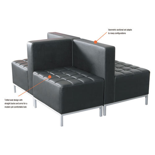 Alera Qub Series Ottoman, 26.38" X 21.5" X 17.5", Black