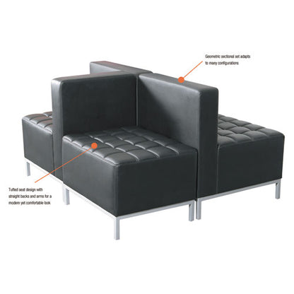 Alera Qub Series Ottoman, 26.38" X 21.5" X 17.5", Black