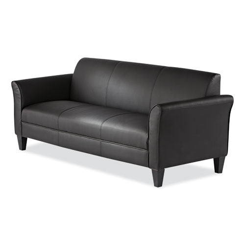 Alera Reception Lounge Sofa Series, Three-cushion Sofa, 77" X 31.5" X 32", Black