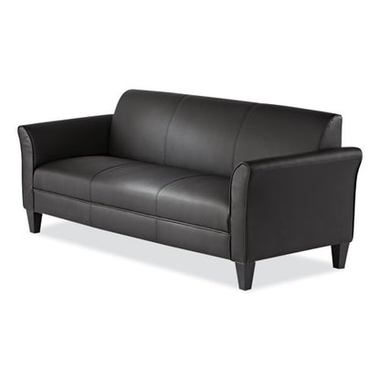 Alera Reception Lounge Sofa Series, Three-cushion Sofa, 77" X 31.5" X 32", Black