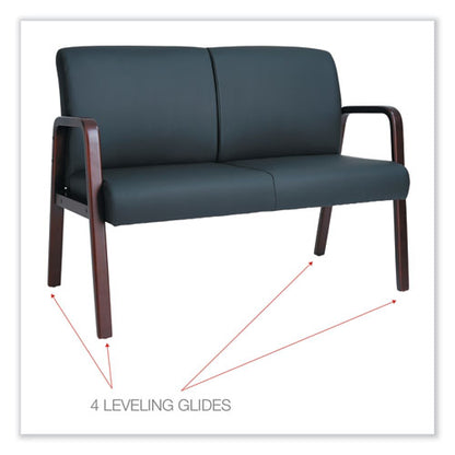 Alera Reception Lounge Wl Series Loveseat, 44.88" X 26.13" X 33", Black