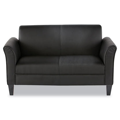 Alera Reception Lounge Sofa Series, Two-cushion Loveseat, 55.5" X 31.5" X 33.07", Black