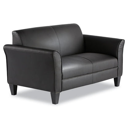 Alera Reception Lounge Sofa Series, Two-cushion Loveseat, 55.5" X 31.5" X 33.07", Black
