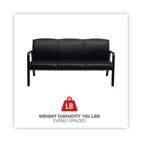 Alera Reception Lounge Wl Series 3-seat Sofa, 65.13" X 26.13" X 33", Black