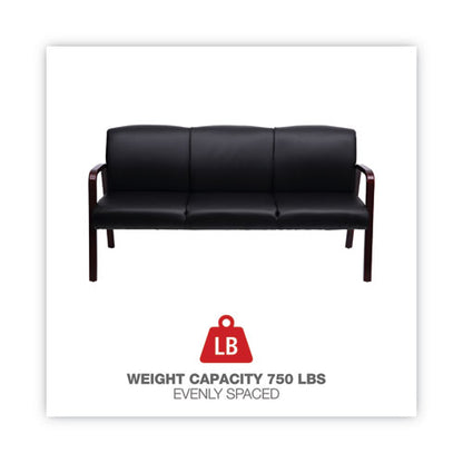 Alera Reception Lounge Wl Series 3-seat Sofa, 65.13" X 26.13" X 33", Black