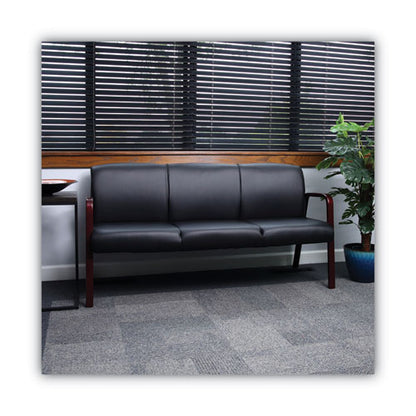 Alera Reception Lounge Wl Series 3-seat Sofa, 65.13" X 26.13" X 33", Black