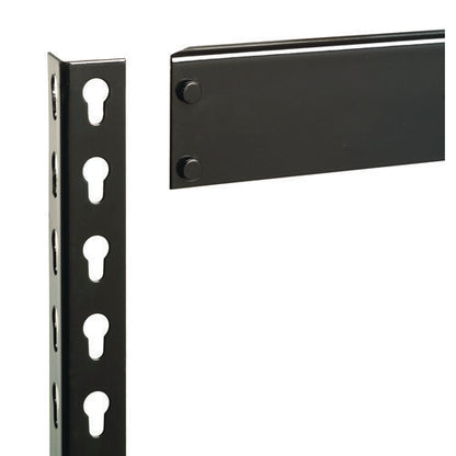 Steel Shelving Unit With Particleboard Shelves, Four-shelf, 30w X 16d X 60h, Steel, Black